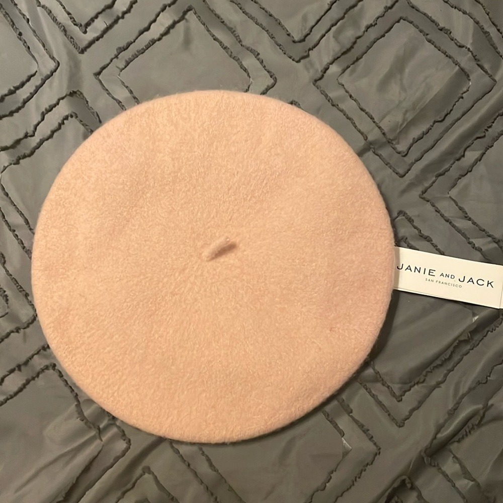 NWT Janie and Jack pale pink wool baret